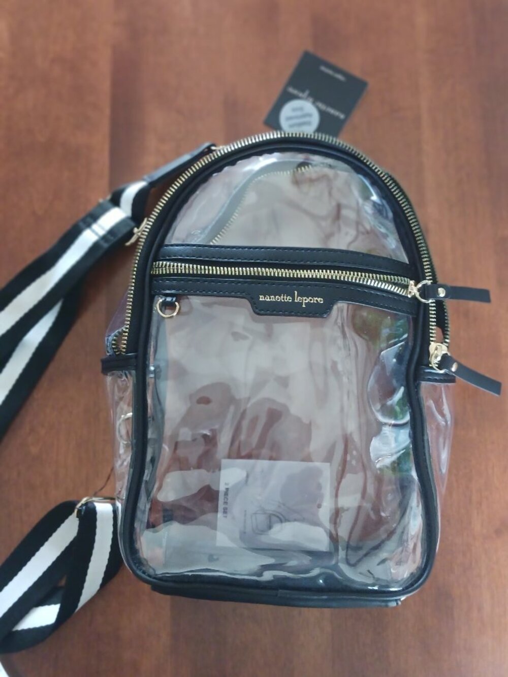 Nanette Lepore Stadium/Concert clear slingback backpack